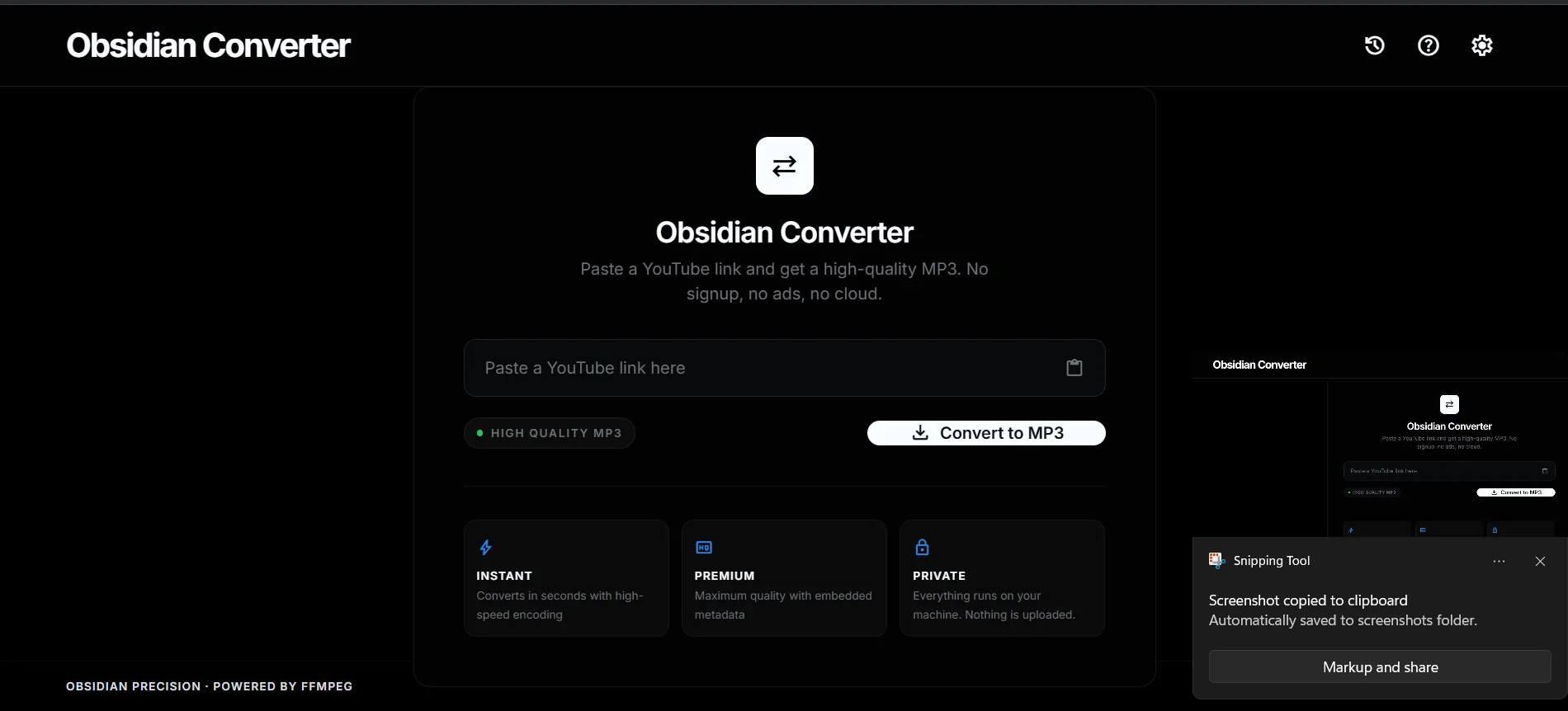 Obsidian Converter - Paste YouTube URL